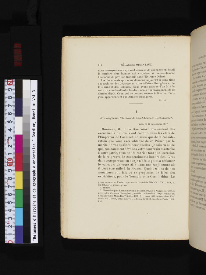 Mélanges d'Histoire et de Géographie Orientales : vol.3 / Page 222 (Color Image)