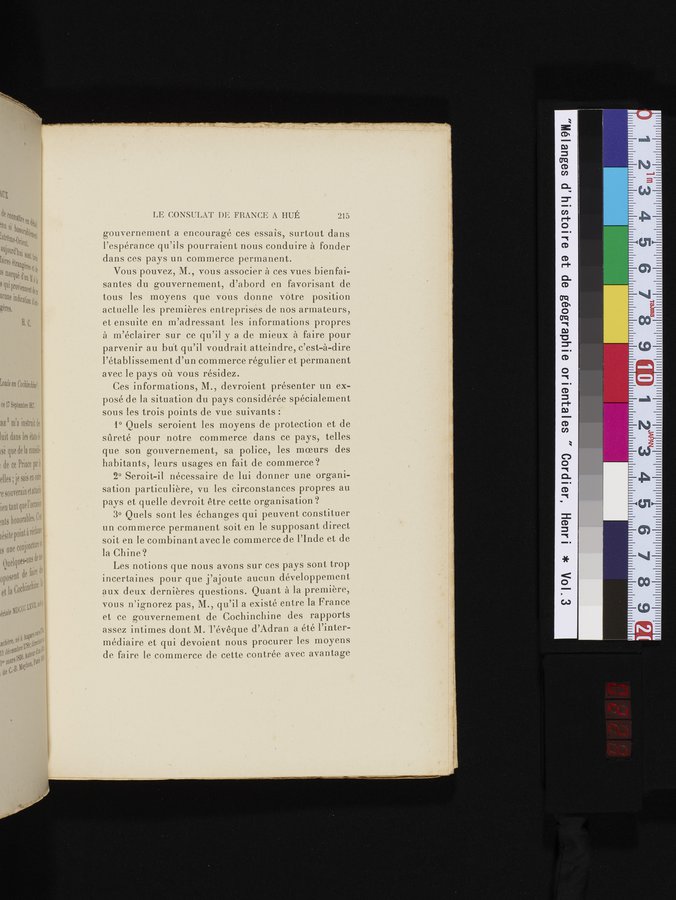 Mélanges d'Histoire et de Géographie Orientales : vol.3 / 223 ページ（カラー画像）