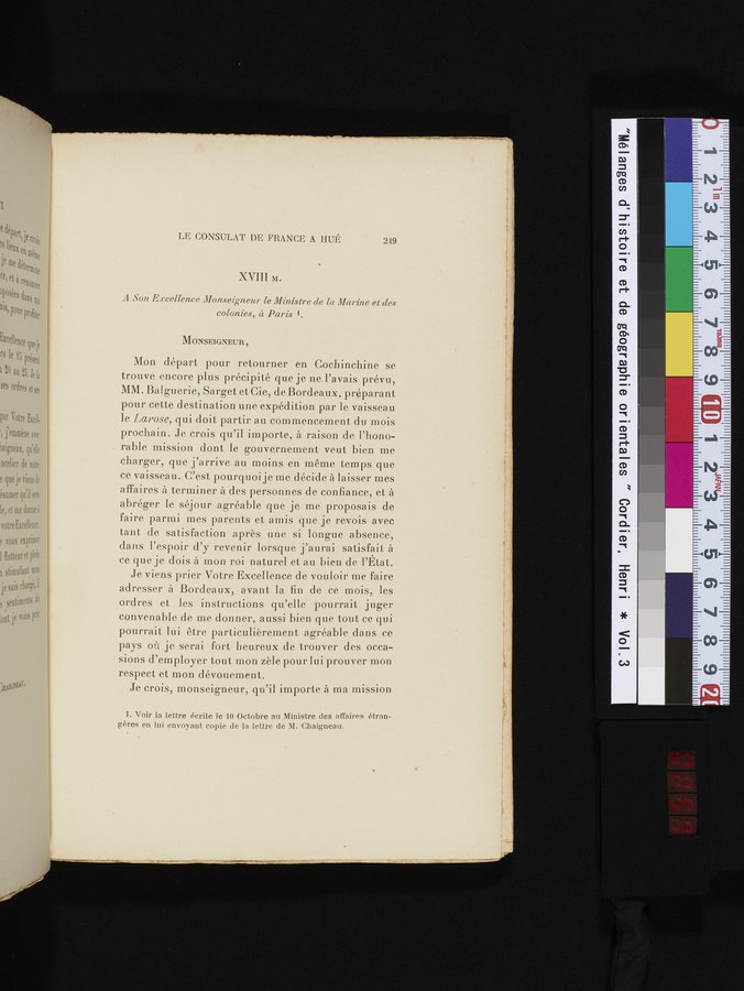 Mélanges d'Histoire et de Géographie Orientales : vol.3 / 257 ページ（カラー画像）
