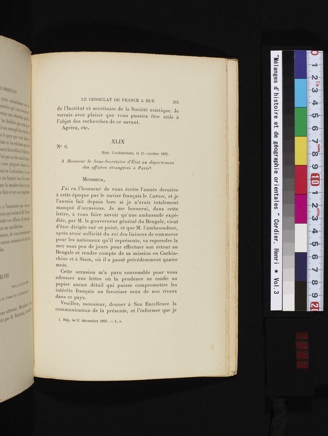 Mélanges d'Histoire et de Géographie Orientales : vol.3 / Page 323 (Color Image)