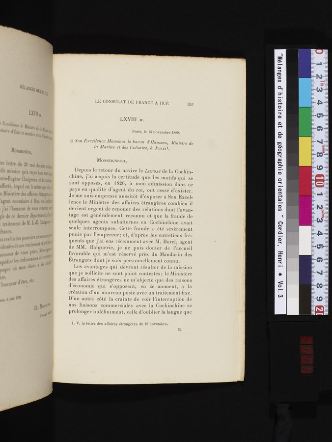 Mélanges d'Histoire et de Géographie Orientales : vol.3 / 361 ページ（カラー画像）