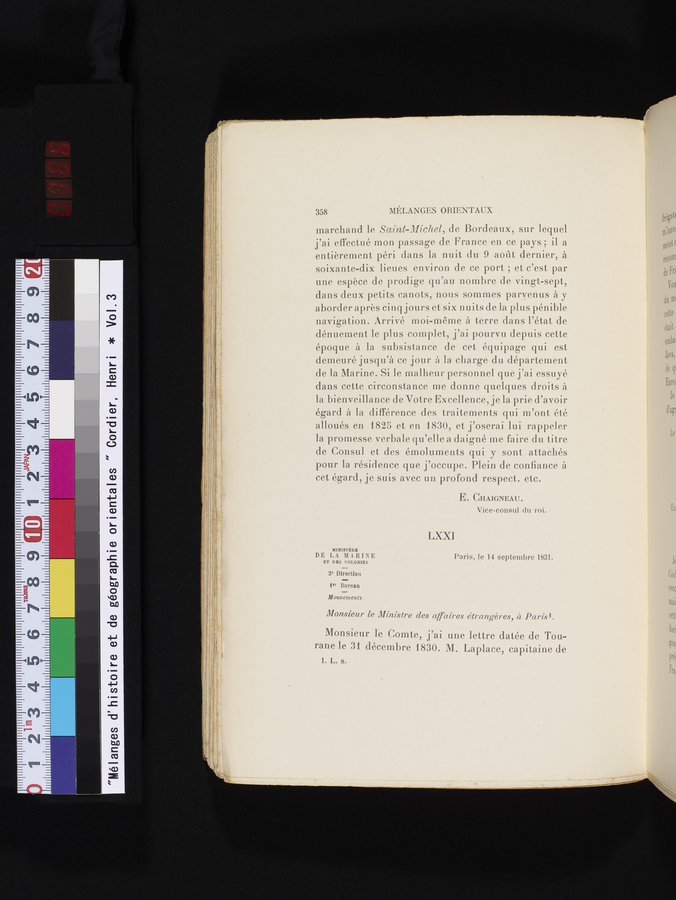 Mélanges d'Histoire et de Géographie Orientales : vol.3 / 366 ページ（カラー画像）