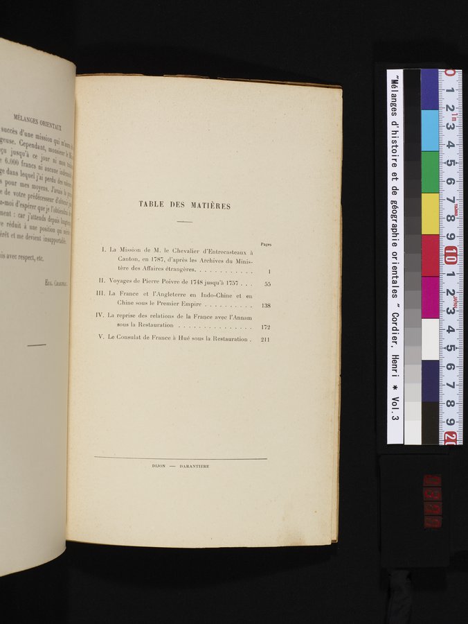 Mélanges d'Histoire et de Géographie Orientales : vol.3 / 377 ページ（カラー画像）