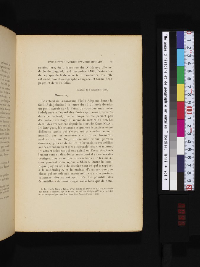 Mélanges d'Histoire et de Géographie Orientales : vol.4 / 45 ページ（カラー画像）